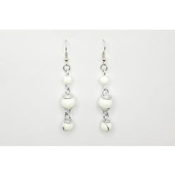 Kagylóhéj fülbevaló, ezüst színű alumínium huzallal