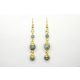 Zöld achát fülbevaló, arany színű alumínium huzallal
