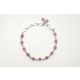 Rózsa achát ásvány karkötő, ezüst színű alumínium huzallal