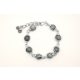 Zöld achát ásvány karkötő, ezüst színű alumínium huzallal