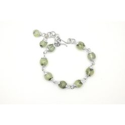   Mohaachát ásvány karkötő, ezüst színű alumínium huzallal