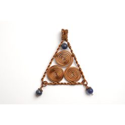 Lapis lazuli, Tattva ásványmedál, rézhuzallal, 4mm