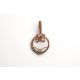 Fehér kerámia medál, rosegold alumínium huzallal